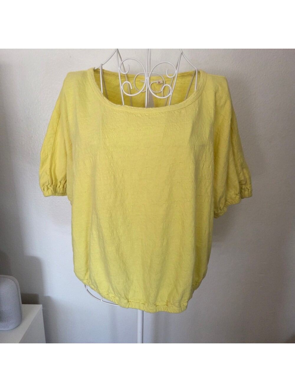 Daily Practice Yellow Cotton Blend Short Sleeve Blouse Size S